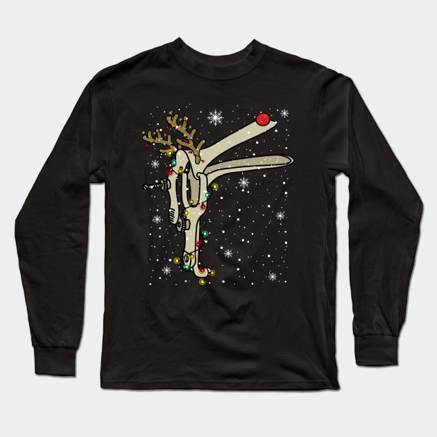 Christmas Reindeer Speculum Nurse L&D Nursing Long Sleeve T-Shirt by antrazdixonlda